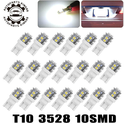 

20x 6000K White T10 10-SMD LED Dome Map License Interior Light Bulbs 158 192 194