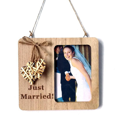 

Distressed Wooden Picture Frame Solid Wood Rustic Wall Hanging Decoration Photo Frame Engagement Anniversary Gifts 46"