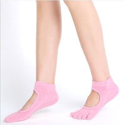 

Women Yoga Socks Anti-slip Five Fingers Backless Silicone Non-slip 5 Toe Socks Ballet Gym Fitness Sports Cotton Socks