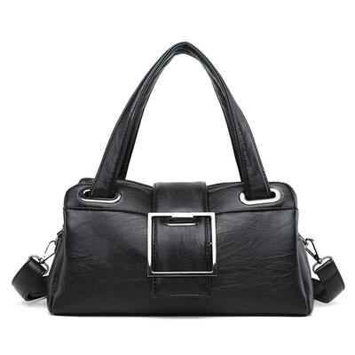 

Women Simple Solid Color Handbags PU Leather Messenger Shoulder Bag Totes