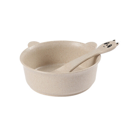 

〖Follure〗Unbreakable Bowls Set Dinner Tableware Cartoon Panda Children Bowls with Spoon