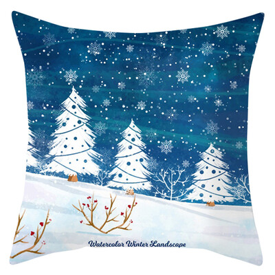 

〖Follure〗Christmas Series Home Decor Polyester Peach Skin Pillow Case 18x18in
