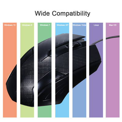 

3-Button USB Optical Wired Mouse with 11M Cord Compatible with Windows 7810XP MacOS