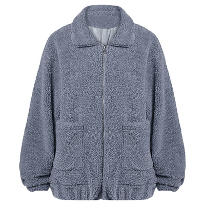 

Langstar Women Lamb Wool Fluffy Loose Coat Fashionable Warm Soft Jacket