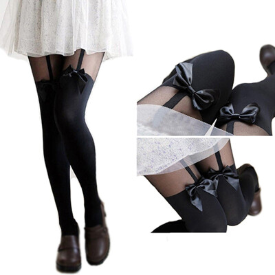 

Womens Girl Thigh-Highs Stockings Cosplay Bowknot Costume Hosiery