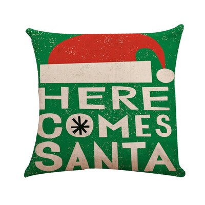 

〖Follure〗Xmas Cotton Pillow Case Linen Cushion Cover Merry Christmas Home Decoration