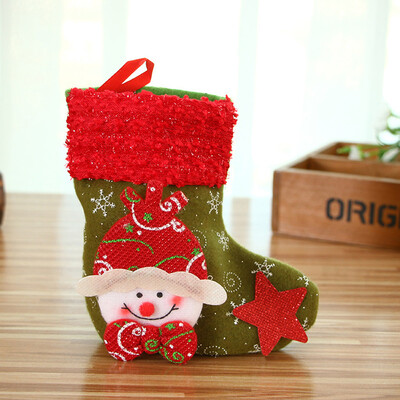 

Gobestart Christmas Stocking Mini Sock Santa Claus Candy Gift Bag Xmas Tree Hanging Decor