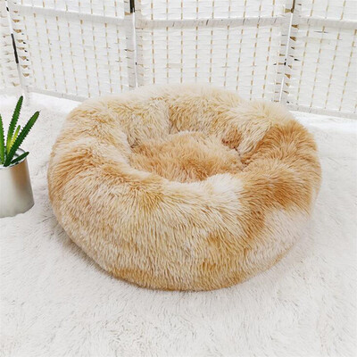 

Gobestart Dog Round Cat Winter Warm Sleeping Bag Long Plush Soft Pet Bed Calming Bed