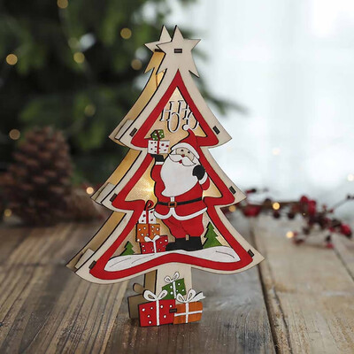 

Siaonvr Wooden Santa ClausSnowman Lamp Ornament Home Christmas Party Table Decor