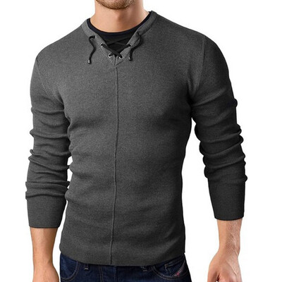 

Toponeto Mens New Style Fashion Fake Two Pure Knitted Long Sleeve Comfortable Blouse