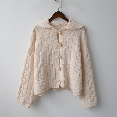 

Autumn New long Sleeve Women Knitted Cardigan Pocket Design Turn-Down Collar Long Sleeve Female Coat