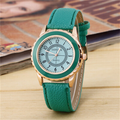 

Japanese geneva quartz watch Geneva three-eye watch mens belt watch can be issued