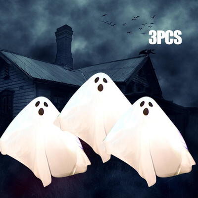 

3Pcs Ghost Windsock Realistic Looking Decoration Set Indoor Outdoor Halloween Party Hanging Haunted House Decor Accessories