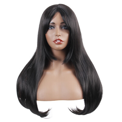 

Women Synthetic Hair Wig Black Medium Wavy Party Side Part Wig Synthetic Hair Wig Gradient Gray Long Wavy Coplay Party Wig
