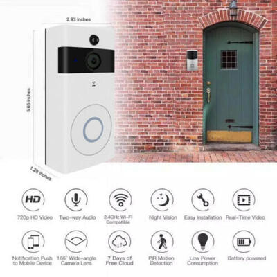 

Smart WiFi Doorbell Camera Video Wireless Remote Door Bell CCTV Chime Phone APP