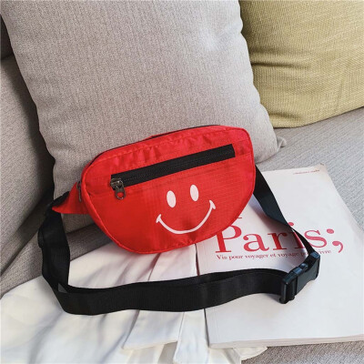 

Tailored Children Girls Smile Face Shoulder Messenger Bag Fashion Chest Bag Light Pockets