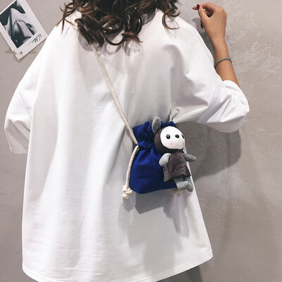 

Small bag female 2019 new cartoon girl mini coin purse ins Japanese student canvas shoulder Messenger bag