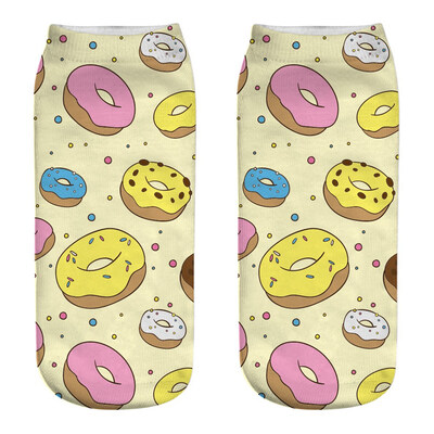 

1 Pair Harajuku Doughnut Food Cartoon Socks Women Fashion Spring Summer Low Cut Ankle Short Socks Female Fresh Style