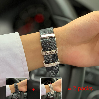 

KeBitt genuine leather square pattern bands For apple watch series 4 3 iwatch strap 38 40MM 42 44mm single tour band