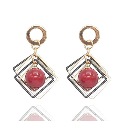 

Olaru Fashion Korea Square Ball Stud Earrings Fashion Extendy Cheap Earring Women Cute Brincos Shipping Bijoux Female New