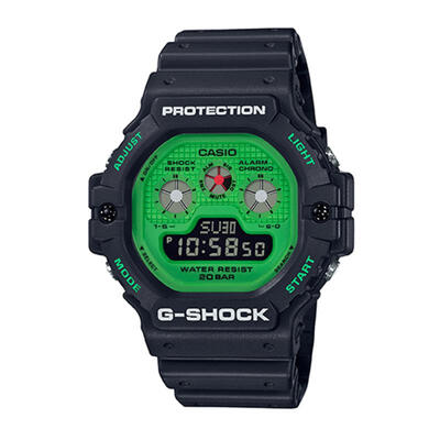 

Model DW-5900 RS-1 Digital Music Special Color Watermark Wristwatch