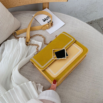 

Ins net red leisure bag chain frosted small square bag new 2019 fashion womens shoulder bag Messenger bag