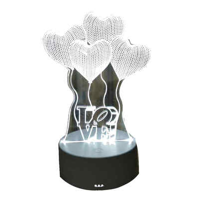 

3D Love Heart Balloon Shaped Visualization LED Night Light 7 Color Change Bedroom Party Decoration Lamp