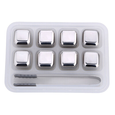 

48Pcs Stainless Steel Ice Cubes Reusable Whiskey Wine Drink Chilling Stones