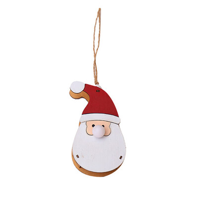 

1x LED Lights Christmas Tree Wooden Ornaments Glowing Home Hanging Decoration