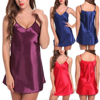 

Women Sexy Sleepwear Nightgown Satin Silk Babydoll Lace Robes Sleep Dress Skirt