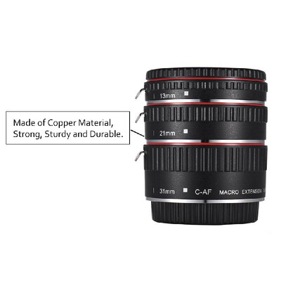 

Macro Extension Tube Set Copper Auto Focus AF Macro Lens Extension Tube Ring with Covers for Canon 60D 70D 80D 5DII 5DIII 5DIV 5DS