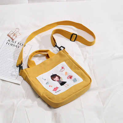 

Summer canvas bag womens bag tide Korean version of Joker Messenger bag ins single shoulder Japanese girls small cloth bag