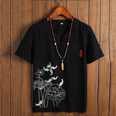 

Toponeto Fashion Mens Autumn Winter Button Casual Linen&Cotton Short Sleeve Blouse