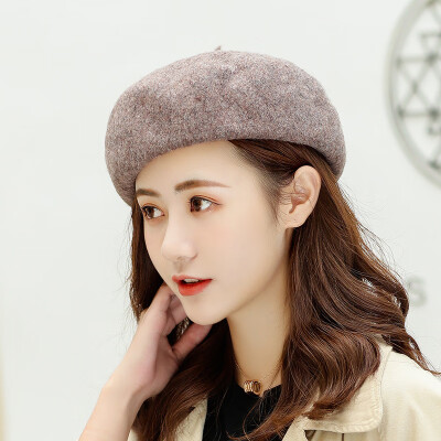 

Winter autumn&winter simple Beilei Korean style Ms Beret retro-mixed casual artists hat