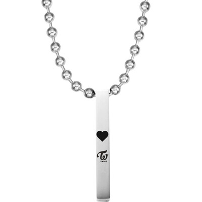 

KPOP TWICE Stainless Steel Solid Rod Lettering Pendant Necklace Boys Girls Couple Necklace Hot Gifts for Fans
