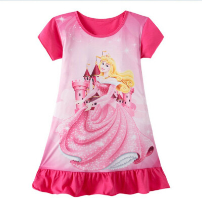 

Toddler Kids Baby Girls Rapunzel Belle Aurora Princess Print Summer Party Dress