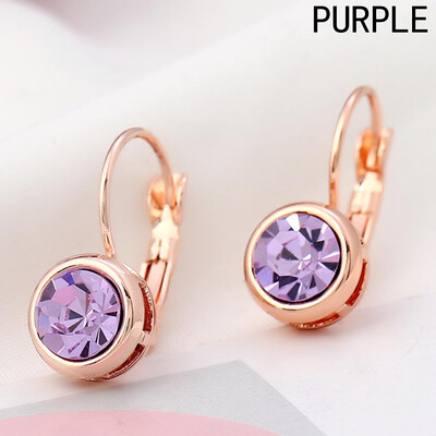 

Temperament Colored Crystal Cublic Zircon Stud Hoop Earrings
