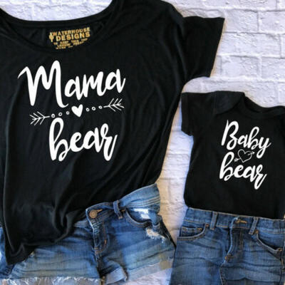 

UK Mother&Daughter Parent-Child Love Clothes Girl Family Matching Outfits