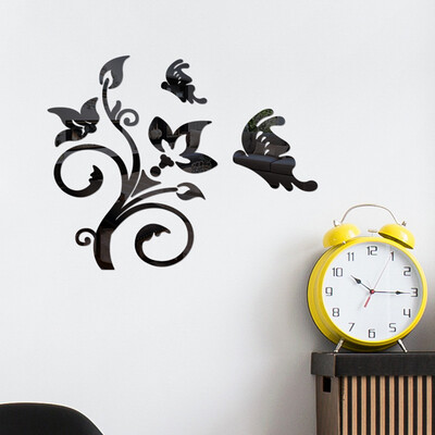 

Gobestart 3D Diy Leaves Flower Fashion Acrylic Wall Sticker Modern Stickers Decoration