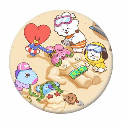 

BTS Badge Round BTS Badge Clip Cartoon Pin Badge Decorative for Clothing Bags Caps