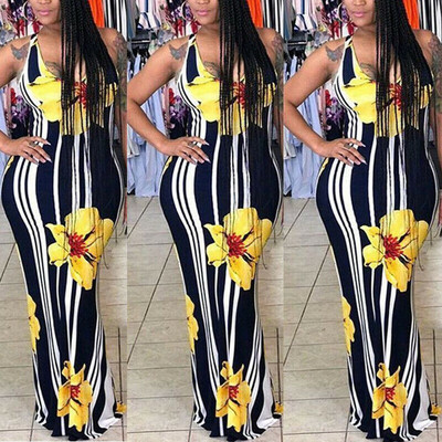 

Fashion Beauty Women Boho Flower Long Maxi Dress Evening Cocktail Party Beach