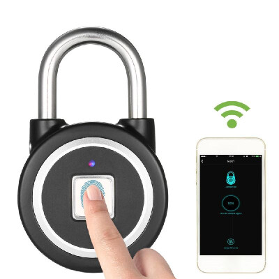 

BT Fingerprint Smart Keyless Lock Waterproof APP Fingerprint Unlock Anti-Theft Padlock Door Luggage Case Lock for Android iOS Sy