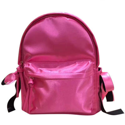 

Zipper Bowknot Backpack Simple Fashion Nylon Shoulders Bag For Women