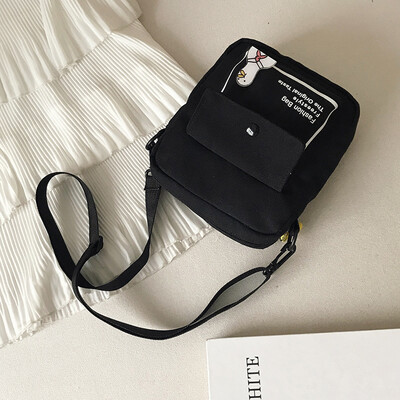 

Fashion personality letter crossbody bag 2019 new casual cute wild shoulder bag female temperament canvas small square bag