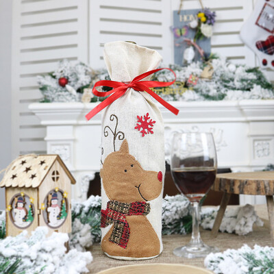 

Siaonvr Christmas Red Wine Bottle Bag Cartoon Christmas Decoration Wine Gift Bag