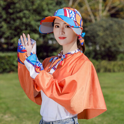 

Summer new riding suit electric car sunscreen mid-length printoutdoor two-piece sports windbreaker women spot