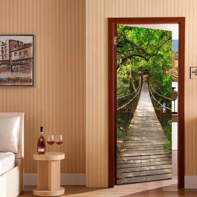 

3D Waterfall Stream Mountain Self-Adhesive Door Mural Sticker Bedroom Home Decal