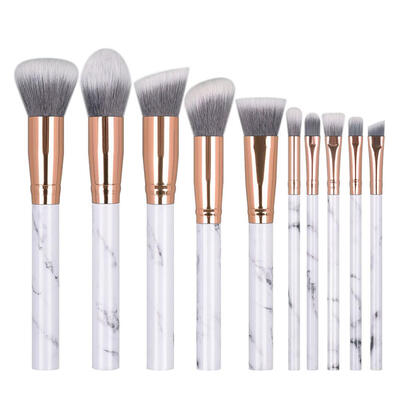 

10pcsSet Pro Marble Handle Makeup Brushes Travel Face Beauty Cosmetic Pens