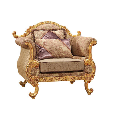 

SHEN YING American carved vintage gold foil living room solid wood sofa combination 8789