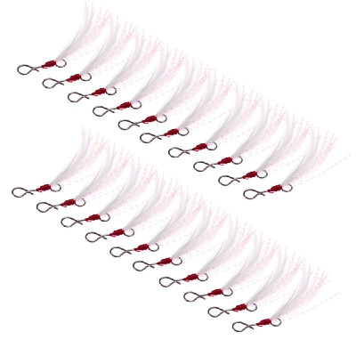 

20pcs Blade Lure Pendant Feather Fishing Lure with Luminous Skirt Tail Hook Assist for Hard Bait Jigging Lures